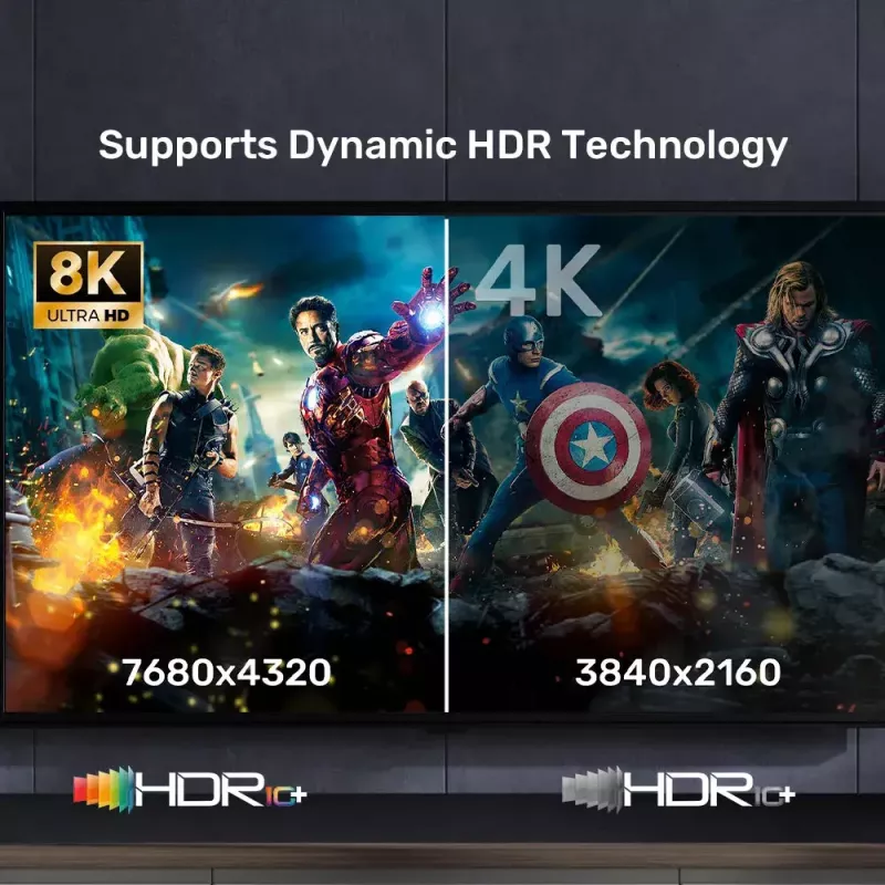 HDMI-kabel UNITEK C11086GY01-3M 3m 2.1 48 Gbit/s zwart grijs