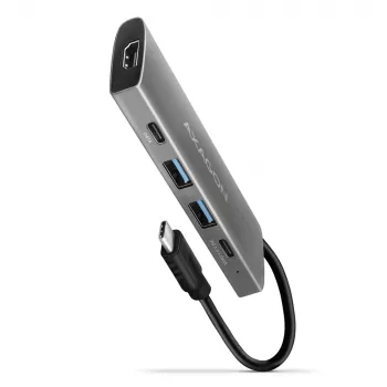 Axagon HMC-5G21 USB 10Gbps-hub, 2x USB-A, 2x USB-C, HDMI 4k/30Hz, PD 60W, USB-C-kabel