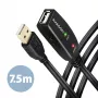 Axagon ADR-207 USB-verlengkabel 7,5 m USB 2.0 zwart