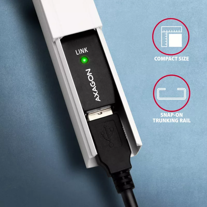 Axagon ADR-207 USB-verlengkabel 7,5 m USB 2.0 zwart