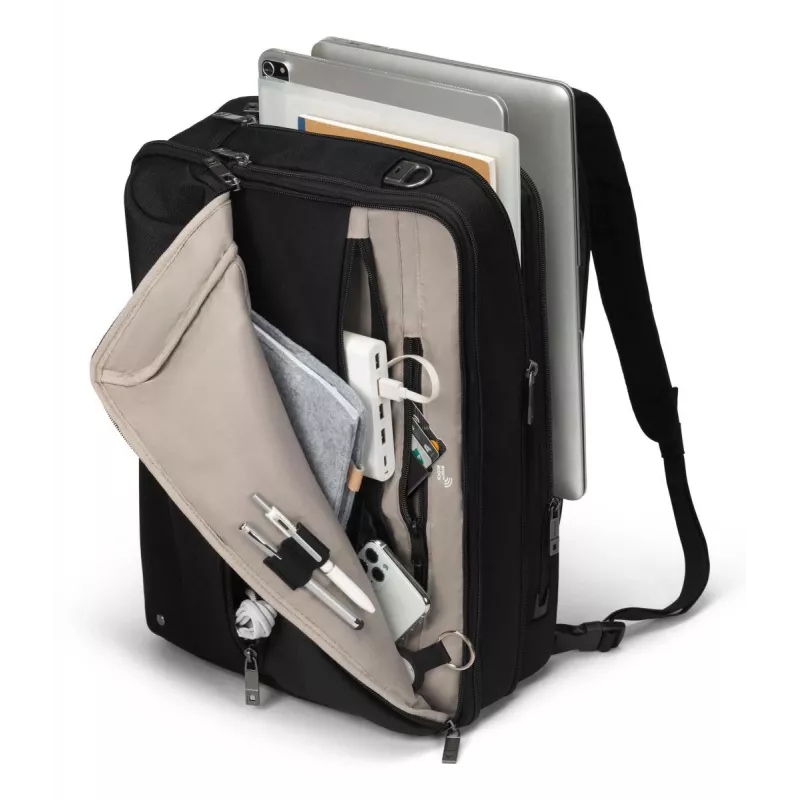 DICOTA Top Traveller Dual Five - 14-16 inch notebook-tas - zwart / 900d gerecycled PET-polyester