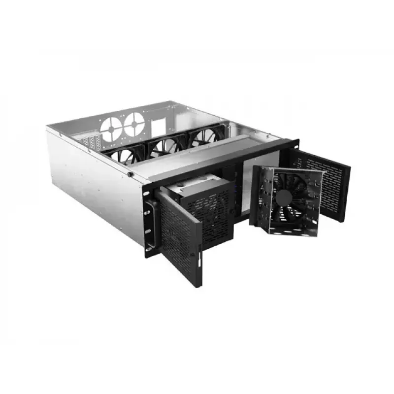 Rackbehuizing Lanberg SC01-5204-12B 4U zwart 5 ventilatoren