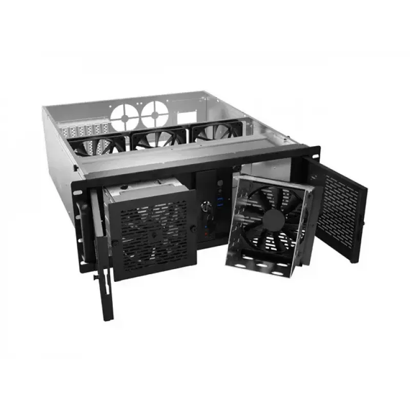 Rackbehuizing Lanberg SC01-5204-12B 4U zwart 5 ventilatoren