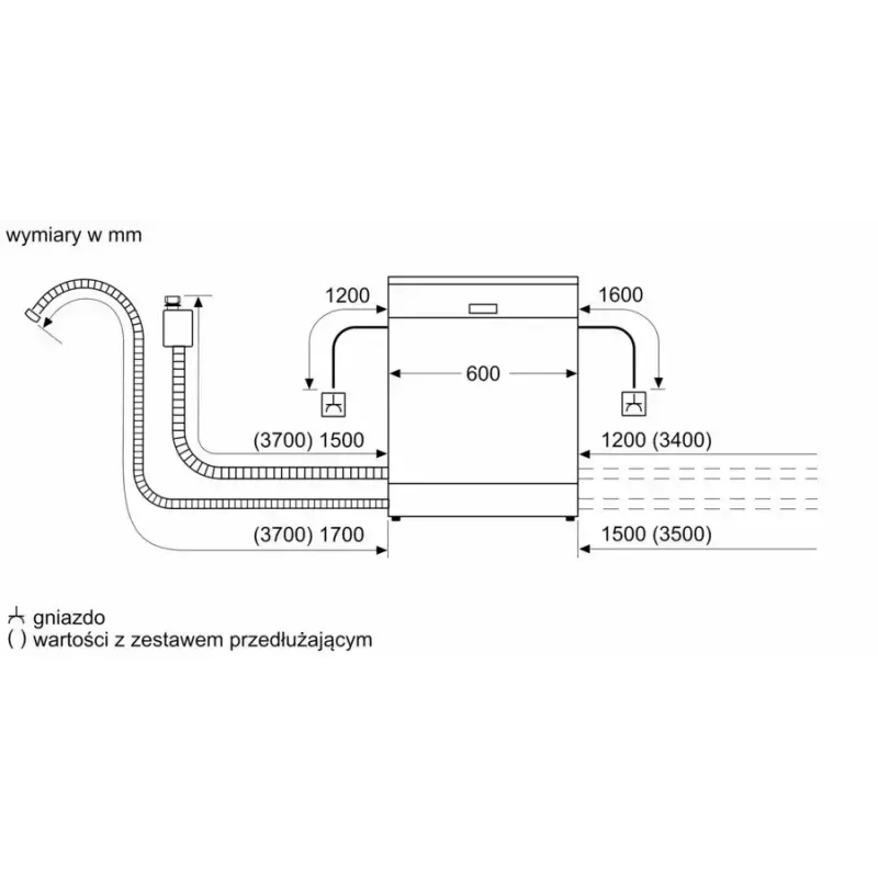 Bosch Serie 2 SMI2ITS09E half inbouw vaatwasser, 13 couverts, 46 dB, Home Connect, energieklasse E