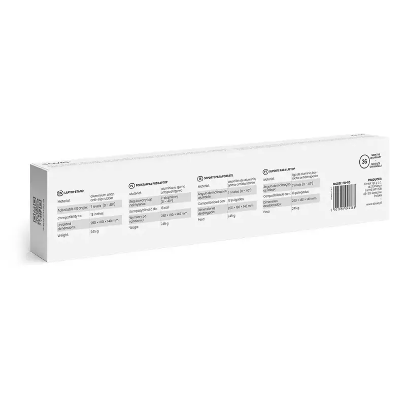 Laptopstandaard SAVIO PB-05 in hoogte verstelbaar draagbaar — SAVIO PB-05