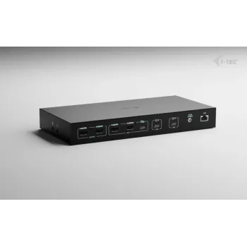 ITEC i-tec USB-C KVM Dock PRO voor drie hosts, dual-video, 2x Power Delivery (max. 92W), USB 3.2, 10 Gbit/s, Gigabit-Ethernet