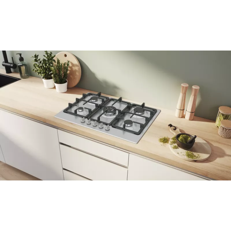 Bosch Serie 4 PGQ7B5K90 kookplaat RVS inbouw 75 cm gas 5 zone(s)