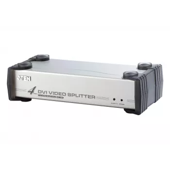 ATEN 4-poorts DVI audio/video-splitter, DVI, 4x DVI-I, 1920 x 1200 pixel, zwart, zilver, metaal, Full HD