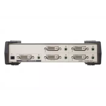 ATEN 4-poorts DVI audio/video-splitter, DVI, 4x DVI-I, 1920 x 1200 pixel, zwart, zilver, metaal, Full HD