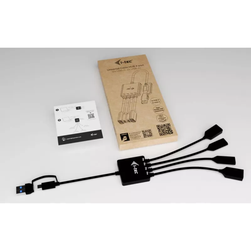 i-tec USB-C/USB-A kabel-hub 4 poorten (2x USB-C, 2x USB-A)