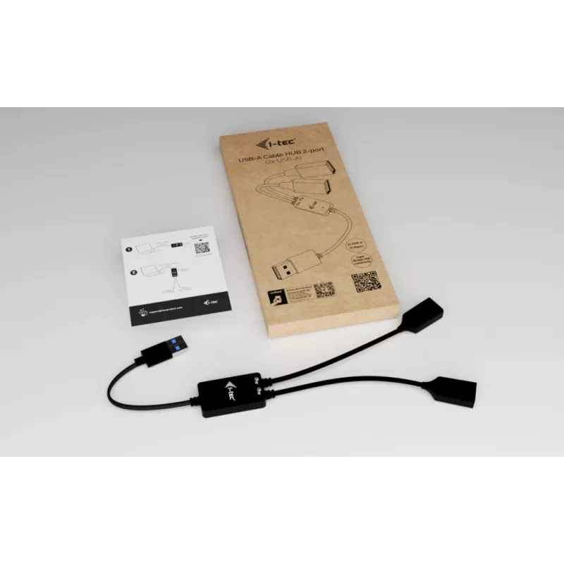 USB-A-hub ITEC U3CBLHUB2A — 2 poorten, USB 3.0 tot 5 Gbit/s