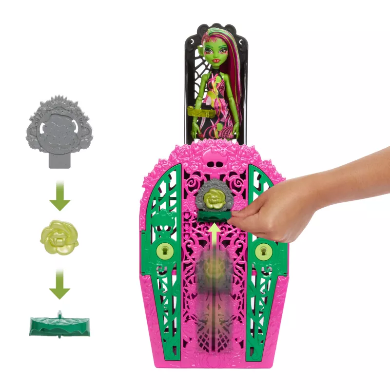 Monster High Skulltimate Secrets Garden Mysteries speelset, Venus McFlytrap-pop met meer dan 19 verrassingen