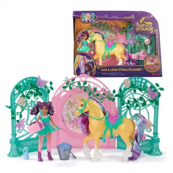 Unicorn Academy, Ava-pop & kleurveranderende bladstal speelset, paascadeau-idee, 15 accessoires, poppen & eenhoornspeelgoed voor meisjes vanaf 4 jaar
