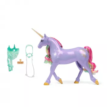 Spin Master Unicorn Academy Wildstar eenhoornfiguur 11 inch met doorschijnend zadel en teugels, veelkleurig, kunststof, voor kinderen vanaf 4 jaar