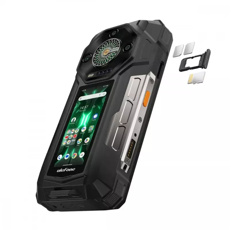 Ulefone Armor 33 Pro 5G smartphone, 6,95 inch, 16 GB / 512 GB, 25500 mAh, Android 14, zwart