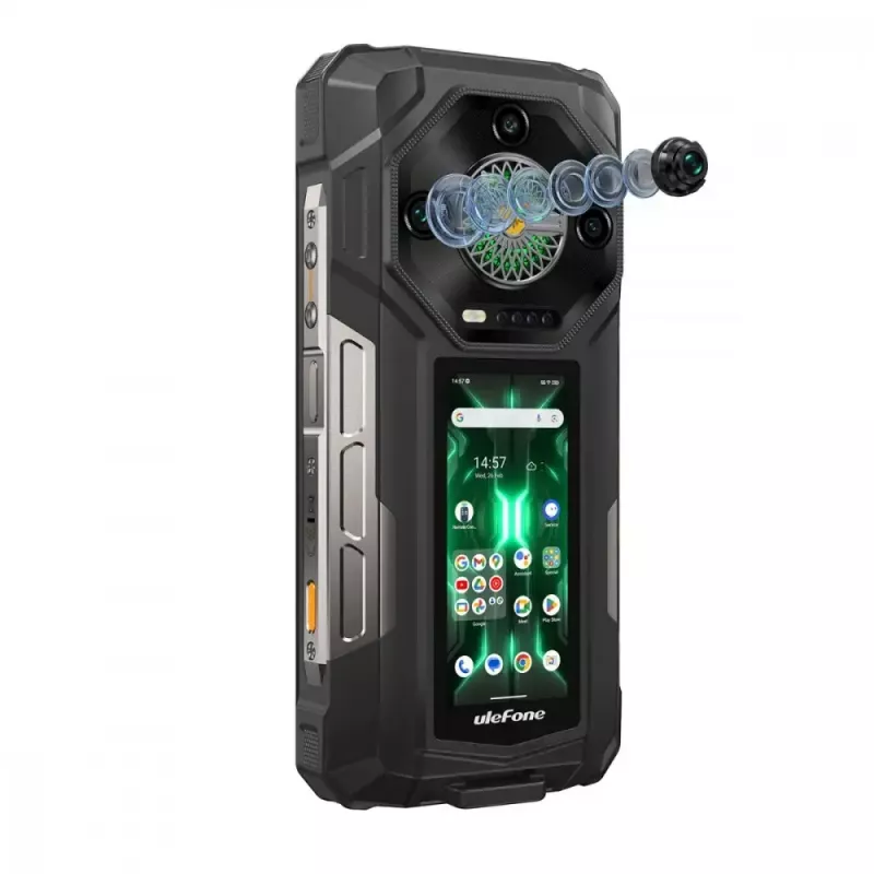 Ulefone Armor 33 Pro 5G smartphone, 6,95 inch, 16 GB / 512 GB, 25500 mAh, Android 14, zwart