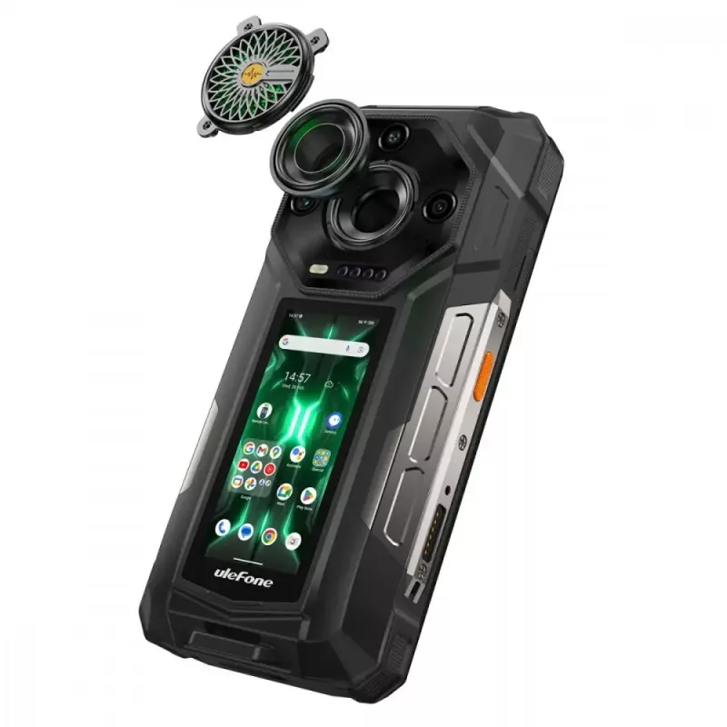 Ulefone Armor 33 Pro 5G smartphone, 6,95 inch, 16 GB / 512 GB, 25500 mAh, Android 14, zwart