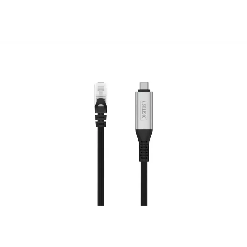 DIGITUS USB-C 3.2 Gen1 - RJ45 ethernetkabel - CAT6a S/FTP zwart - 2m