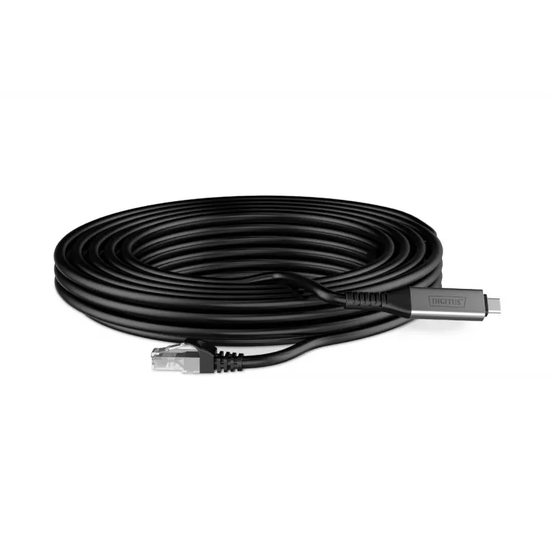 DIGITUS USB-C 3.2 Gen1 - RJ45 ethernetkabel - CAT6a S/FTP zwart - 5m