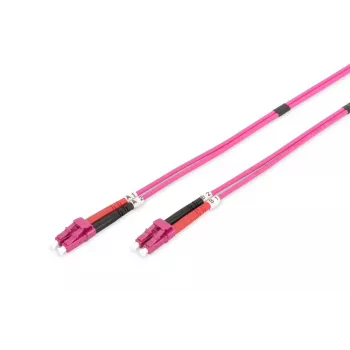 DIGITUS glasvezel-patchkabel, LC naar LC multimode OM4 - 2m; duplex, kleur RAL4003, lengte 2m