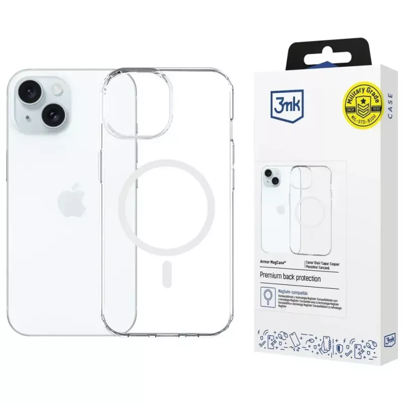 Beschermhoes 3MK Armor MagCase voor Apple iPhone 15 – robuust design, magnetische compatibiliteit