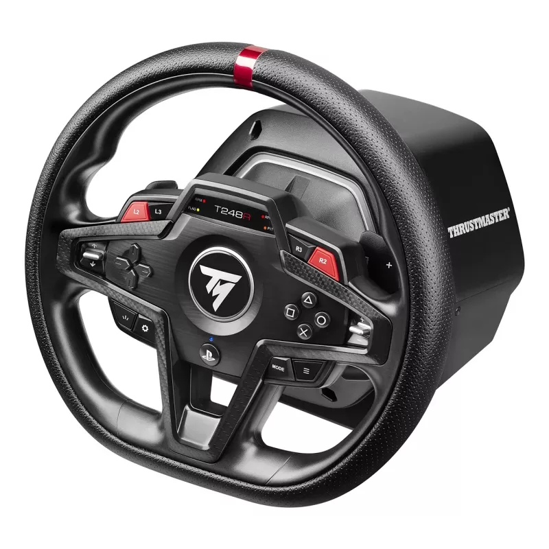 Stuur en pedalen Thrustmaster T248R zwart — USB, hybride aandrijving, force feedback, LCD-display, lederen stuur