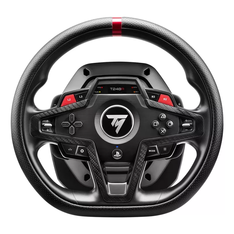 Stuur en pedalen Thrustmaster T248R zwart — USB, hybride aandrijving, force feedback, LCD-display, lederen stuur