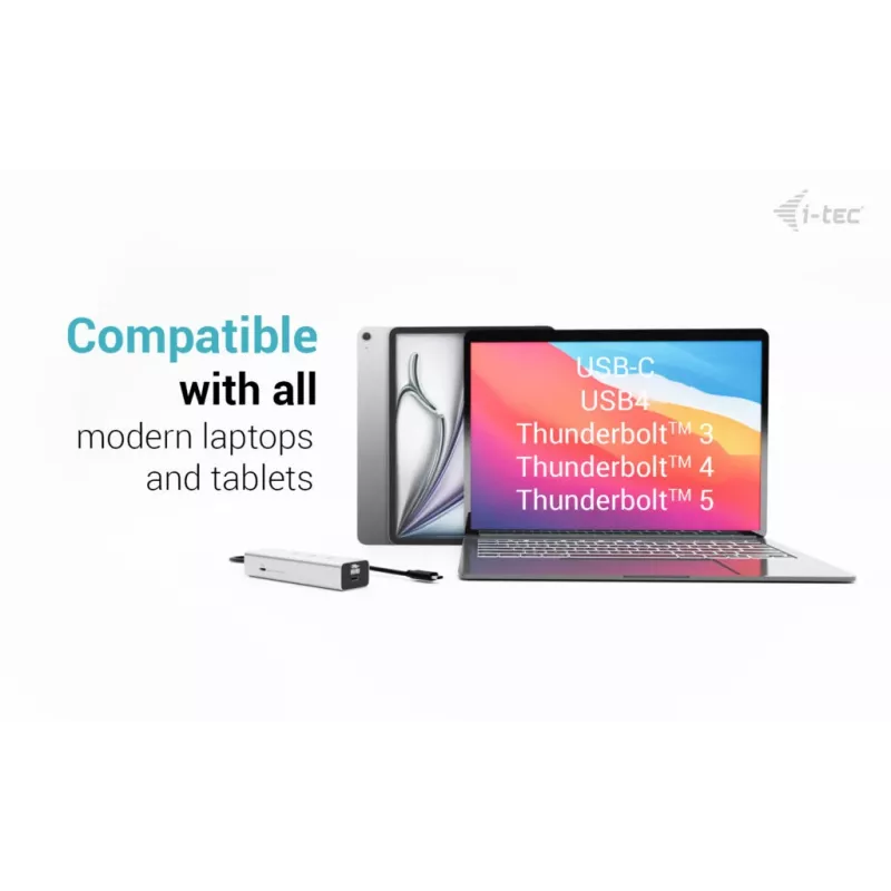 i-tec Metal USB-C Charging HUB 5-poorts met USB-C video 8K + Power Delivery 85W