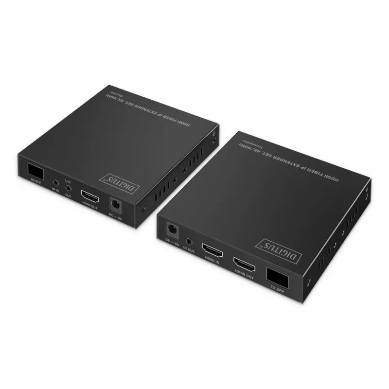 DIGITUS HDMI Fiber Extender Set - 4K/60Hz, 40 km/300m zwart
