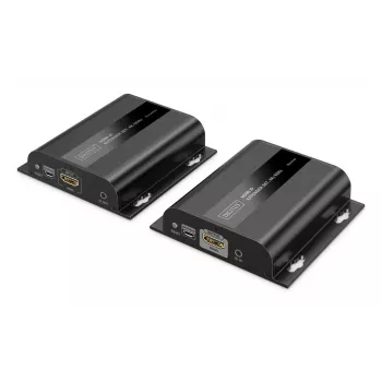 DIGITUS HDMI IP Extender Set - 4K/60Hz 120/200 m, one-to-many, CAT, zwart