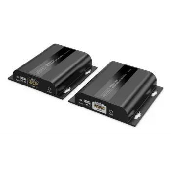 DIGITUS HDMI IP Extender Set - 4K/60Hz 120/200 m, PoE, one-to-many, CAT, zwart