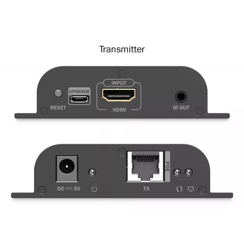 DIGITUS HDMI IP Extender Set - 4K/60Hz 120/200 m, PoE, one-to-many, CAT, zwart