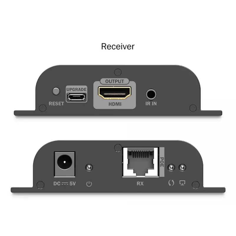 DIGITUS HDMI IP Extender Set - 4K/60Hz 120/200 m, PoE, one-to-many, CAT, zwart
