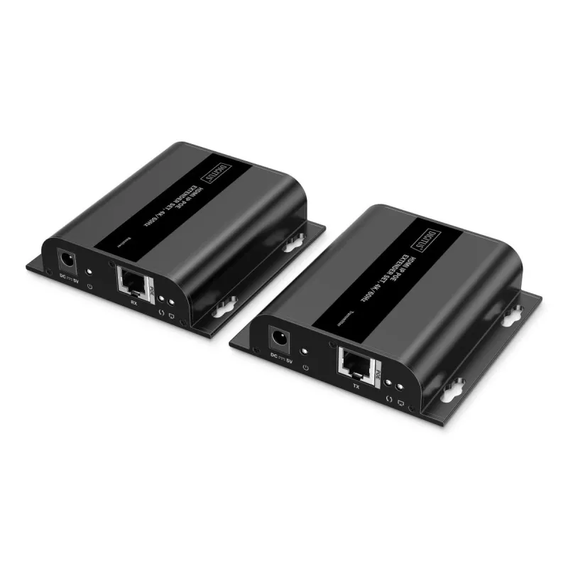 DIGITUS HDMI IP Extender Set - 4K/60Hz 120/200 m, PoE, one-to-many, CAT, zwart