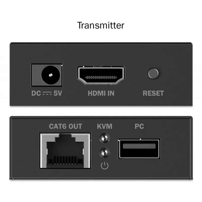 DIGITUS HDMI KVM Extender Set – 4K/30Hz 40/70m PoC CAT zwart