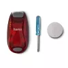 Hama LED-waarschuwingslicht met clip, 2 stuks, 3 lichtstanden, IP44, CR2032-batterij, zwart/rood