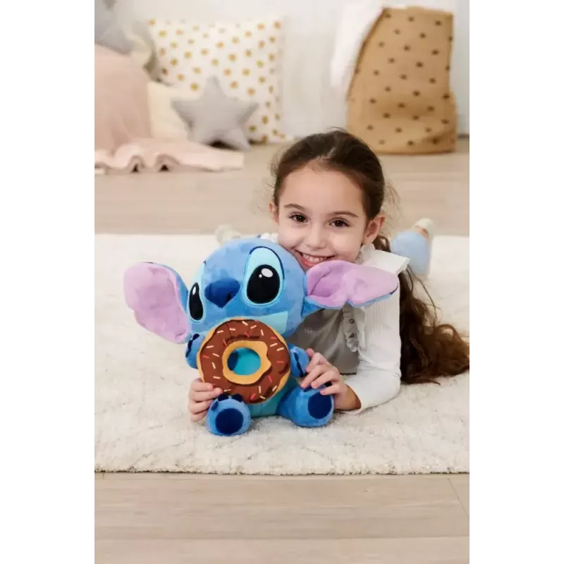Knuffel SIMBA mascotte Stitch met donut 25 cm pluche figuur