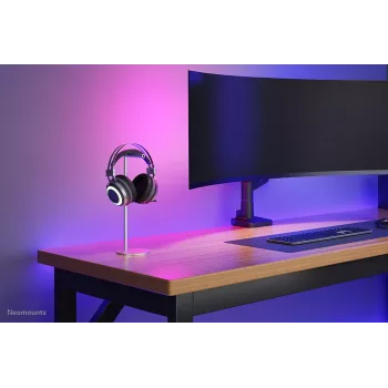 Koptelefoonstandaard Neomounts ADS11-170SL — desktophouder van aluminium voor over-ear- en on-ear-koptelefoons