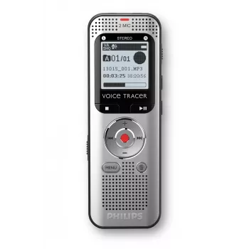 Dictafoon Philips Voice Tracer DVT2015 intern geheugen flashkaart zilver 2370 uur opnametijd