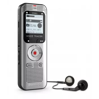 Dictafoon Philips Voice Tracer DVT2015 intern geheugen flashkaart zilver 2370 uur opnametijd