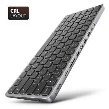 Axagon HMC-KB-CRL, USB 5Gbps hub met toetsenbord, HDMI 4K/60Hz, 3x USB-A, SD/mSD, audio, PD100, Cyrillische layout