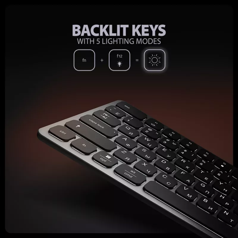 Axagon HMC-KB-CRL, USB 5Gbps hub met toetsenbord, HDMI 4K/60Hz, 3x USB-A, SD/mSD, audio, PD100, Cyrillische layout