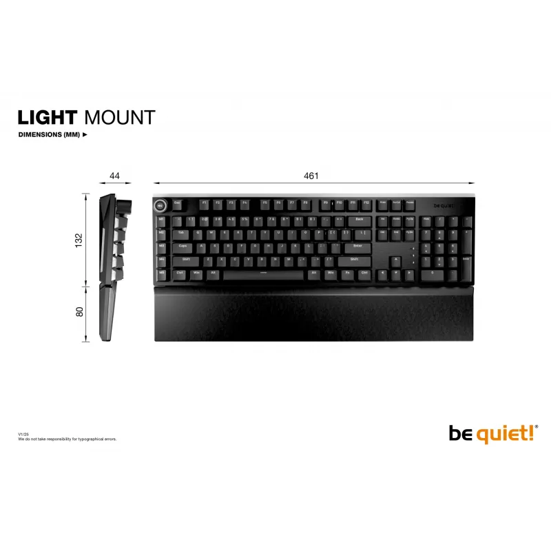 be quiet! Light Mount Silent Linear US ANSI toetsenbord gaming USB QWERTY US English zwart