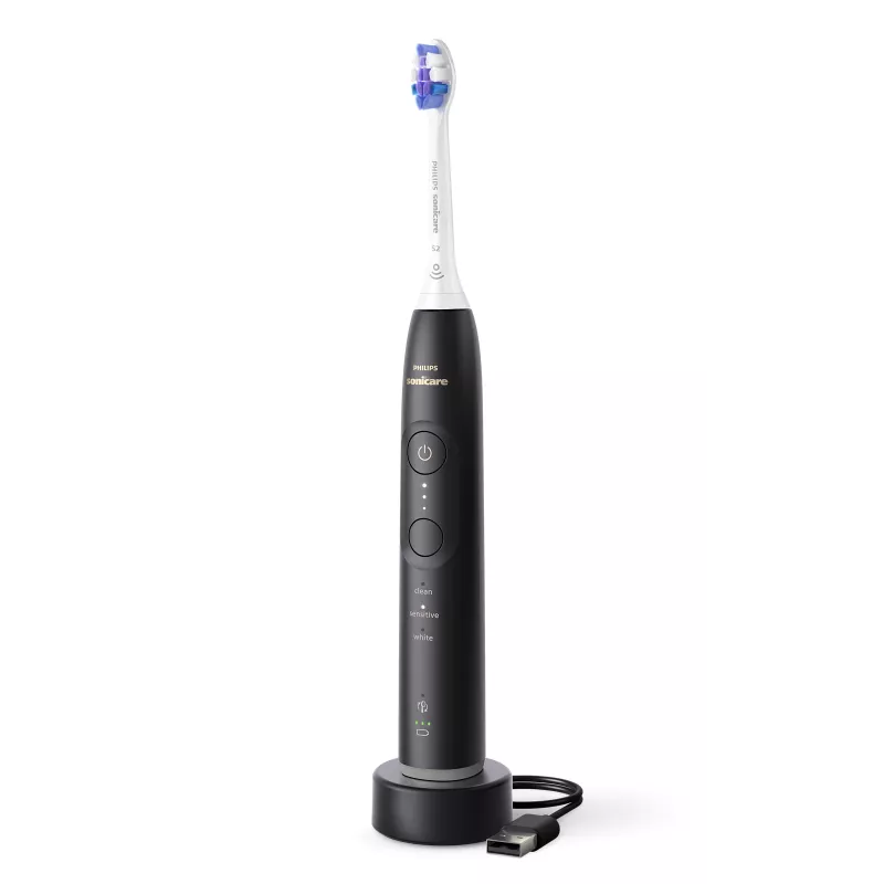 Philips Sonicare 6500 Series HX7411/02 elektrische sonische tandenborstel met app, 62.000 bewegingen/min, druksensor, timer, zwart