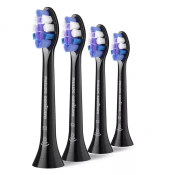 Tandenborstelkoppen Philips HX6054/88 — 4-pack, extra zachte borstelharen, zwart