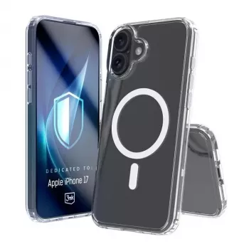 Telefoonhoes 3MK voor Apple iPhone 17, transparante TPU/PU-hoes, voor 6,3 inch (16 cm) scherm