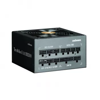 Voeding Zalman TeramaxII SE 850 W ATX 18+10-pins, 80 PLUS Gold, 120 mm ventilator, zwart