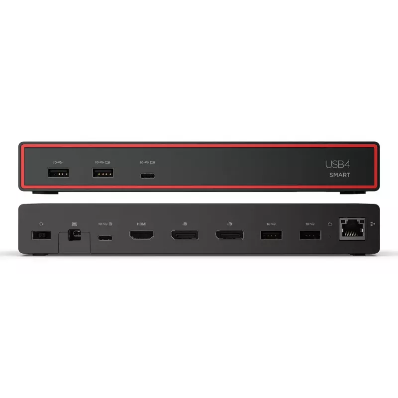 Dockingstation Lenovo ThinkPad USB4 Smart Dock 5500 – USB4-host, 4x USB-A Gen2, HDMI, Gigabit Ethernet, 135W-voeding, Eclipse zwart