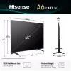 Hisense 65A6Q 65 inch (165,1 cm) 4K UHD Smart TV televisie, VIDAA, HDR10+, Dolby Vision, wifi, Bluetooth, zwart