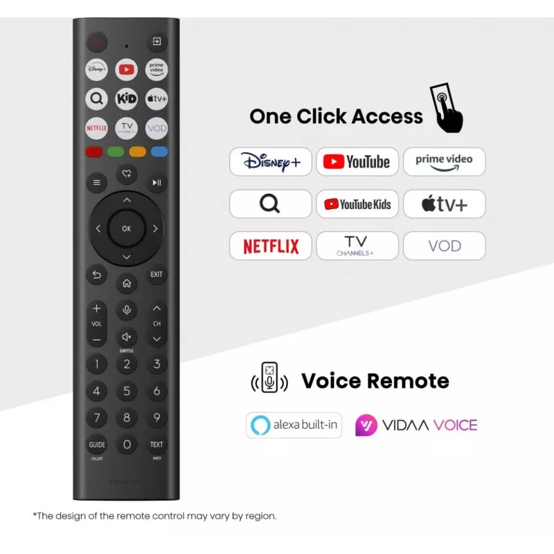 Hisense 65A6Q 65 inch (165,1 cm) 4K UHD Smart TV televisie, VIDAA, HDR10+, Dolby Vision, wifi, Bluetooth, zwart